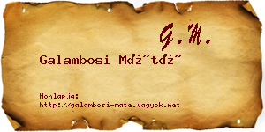 Galambosi Máté névjegykártya